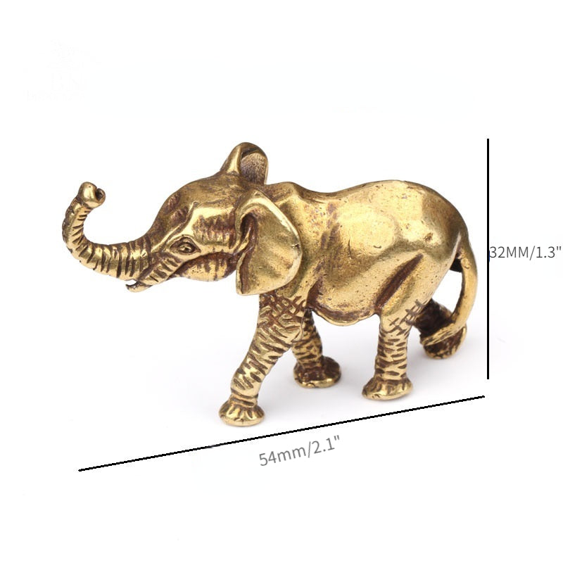 Antique Bronze Minature Elephant Figurines Tea Pet Table Ornament Decorations Solid Copper Animal Crafts Home Decor Living Room Beauty World Shop
