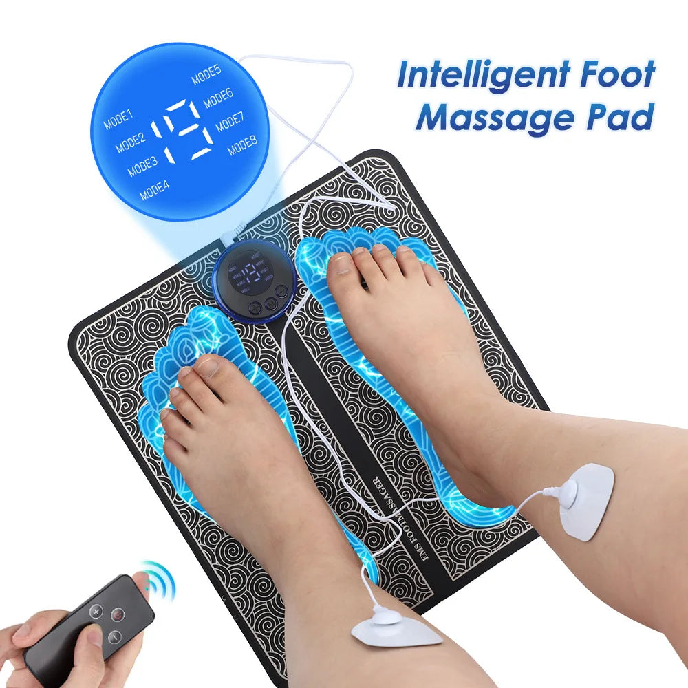 EMS Foot Massager Pad Relief Pain Relax Feet Acupoints Massage Electric Muscle Stimulation Improve Blood Circulation Relax Feet Beauty World Shop