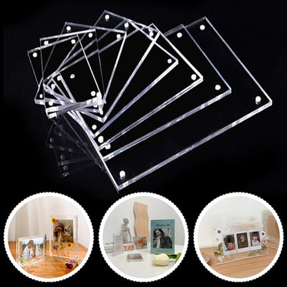 1 Pc Transparent Photo Frame Acrylic Magnetic Display Frame Poster Display Stand 3/5mm For Room Desk Home Decoration Beauty World Shop