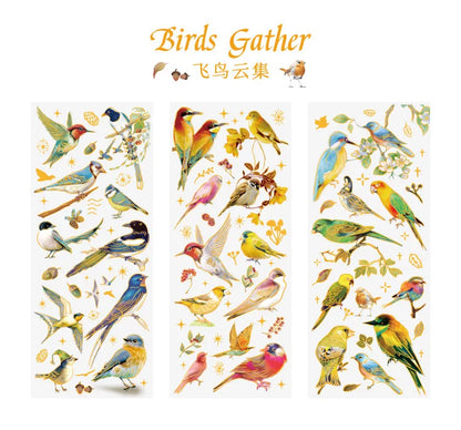 3pcs Kawaii Feather Dragonfly Bird Jellyfish Decorative Stickers Pack Scrapbooking Material Label Diary Phone Journal Planner Beauty World Shop