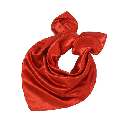 Women New Plain Satin Solid Color 60x60cm Square Scarf Girl Simulation Silk Performance Small Scarves Best Party Gift Beauty World Shop