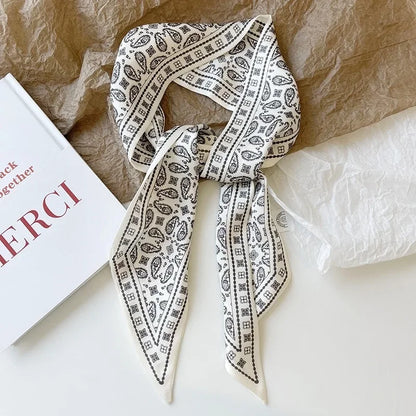 Set Series Silk Satin Scarf Women Cloth Hair Bands Headdress Accessories Lady Scarves Ribbon Neck Ties for Bag Handle/4pcs Beauty World Shop