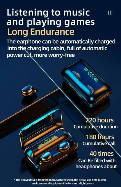 F9 Bluetooth Headphones 9D Stereo High Bass Sport Earphones Touch Control TWS Wireless Earbuds Waterproof Handsfree Headset Beauty World Shop