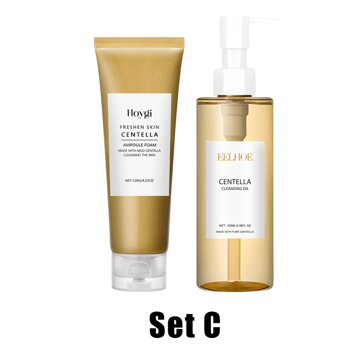 Centella Facial Care Combo Gentle Soothing Makeup Remover Oil Centella Cleanser Centella Serum Set for Sensitive Skin Daily Care Beauty World Shop