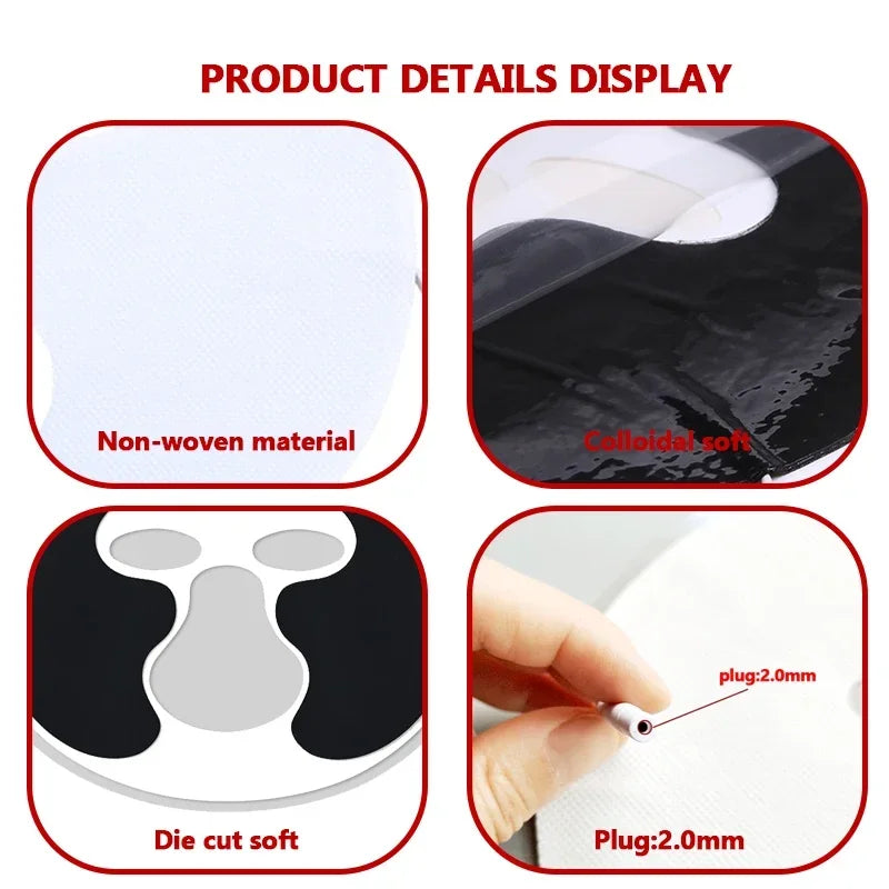Facial Electrode Pads Gel Non-woven Patch Self-adhesive Acupuncture Electric Massager Digital Machine Beauty World Shop