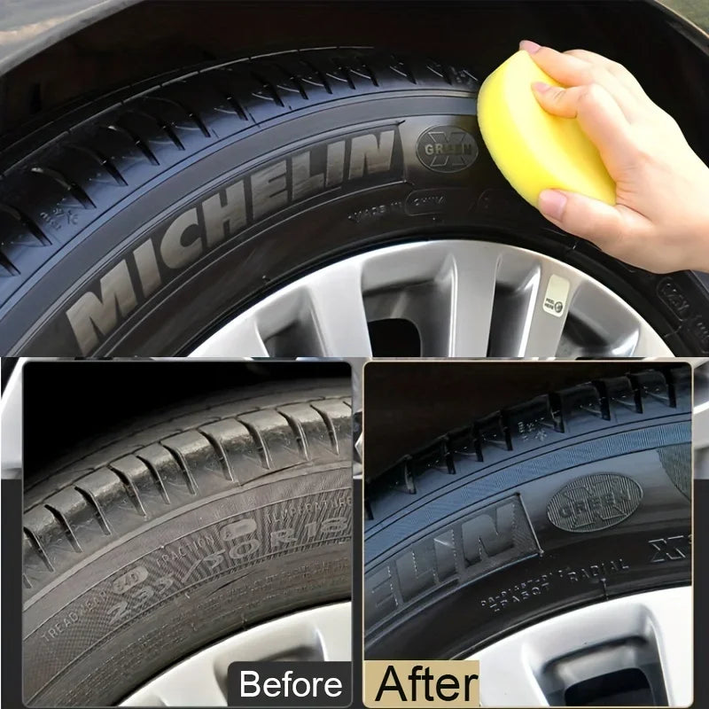 Black Shiny Tire wax - durable, long-lasting protection and repair for all kinds of tires - prevents cracks and whitens Beauty World Shop