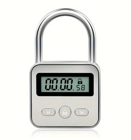 Timer Padlock LCD HD Display Add Backlight Zinc Alloy 99 Hours Max Timing Super Long Standby Anti-addiction Electronic Lock Beauty Trend Shop