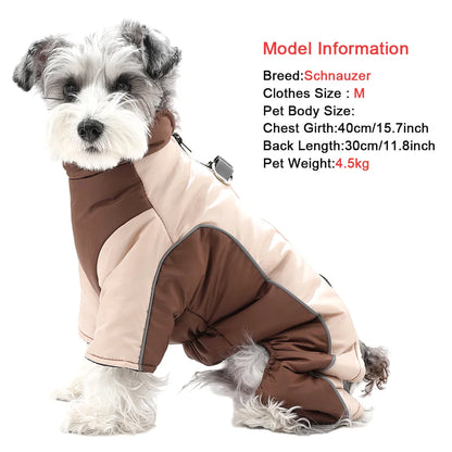 Warm Pet Clothes With D-ring Reflective Dog Jumpsuit For Small Medium Dogs Camouflage Puppy Coat For Winter Chihuahua Pug Jacket