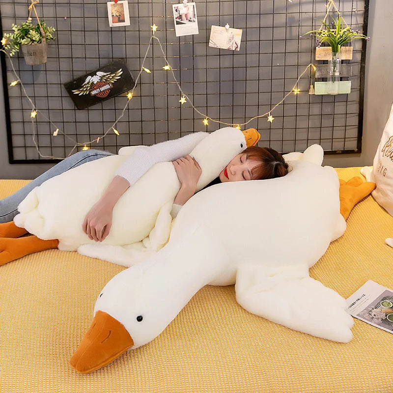 Hot 50/90/130CM Funny Goose Plush Stuffed Soft Duck Sleeping Pillow Sofa Cushion Kids Girlfriend Birthday Gift Toy Beauty World Shop