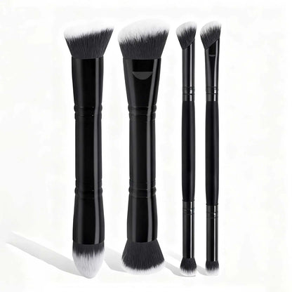 4pcs Basic Makeup Brushes Set With Box Dual-ended Foundations Powder Blush Details for Eyeshadow Brushes Beginner Travel Beauty World Shop