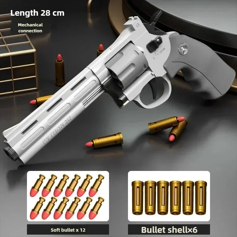 Magnum ZP5 357 Automatic Continuous Soft Dart Blaster Toy with Multiple Safe Darts Outdoor Action Play Set for Kids and Adults Beauty World Shop