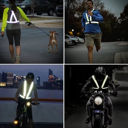 Safety-Vest Riding Equipment 4X1.5CM Outdoor Supplies Reflective Vest Night Running Cycling Reflective-Cloth Adjustable Beauty World Shop