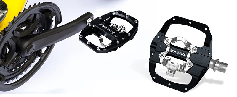 BUCKLOS Mountain Bike Pedals 3 Sealed Bearing PD-M680 Dual Clipless Flat & Lock Pedal Aluminum Cycling Pedals Fit Shimano SPD Beauty World Shop