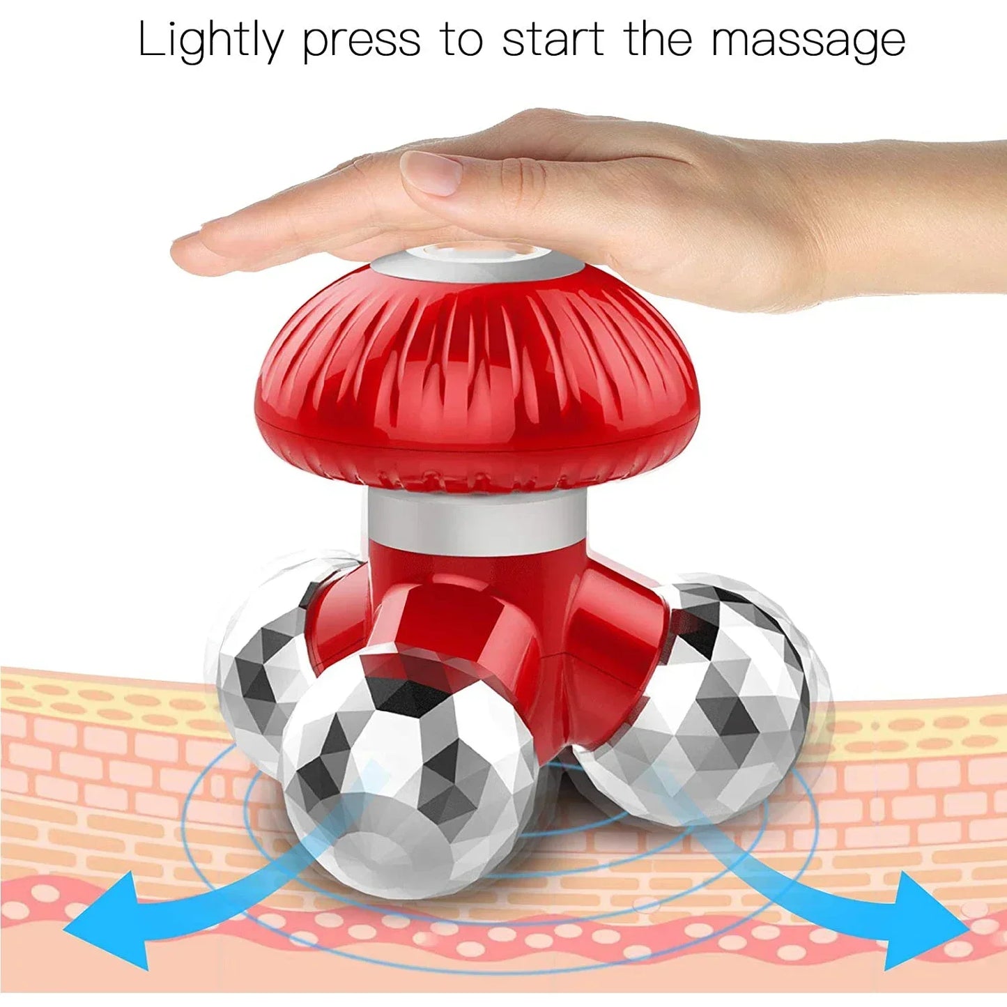 New 4 in1 Handheld Vibrating Massager with 3 Kneading Massage Heads for Self Massage Relaxation or Muscle Tension Mini Massager Beauty World Shop