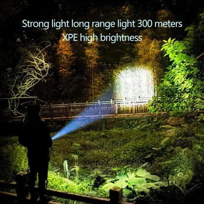 Portable LED Flashlight ABS Strong Light Focusing Flashlight USB Rechargeable Outdoor Home Strong Light Searchlight Waterproof Beauty World Shop