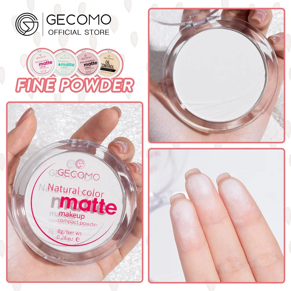 GECOMO Mattifying Compact Powder 12H Long Last Oil Control Silky Matt Makeup Setting Powder Translucent For All Skin Tones Beauty World Shop