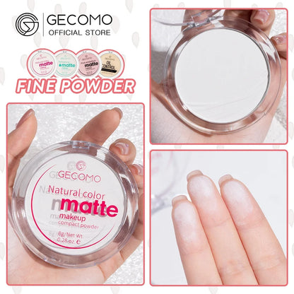 GECOMO Mattifying Compact Powder 12H Long Last Oil Control Silky Matt Makeup Setting Powder Translucent For All Skin Tones Beauty World Shop