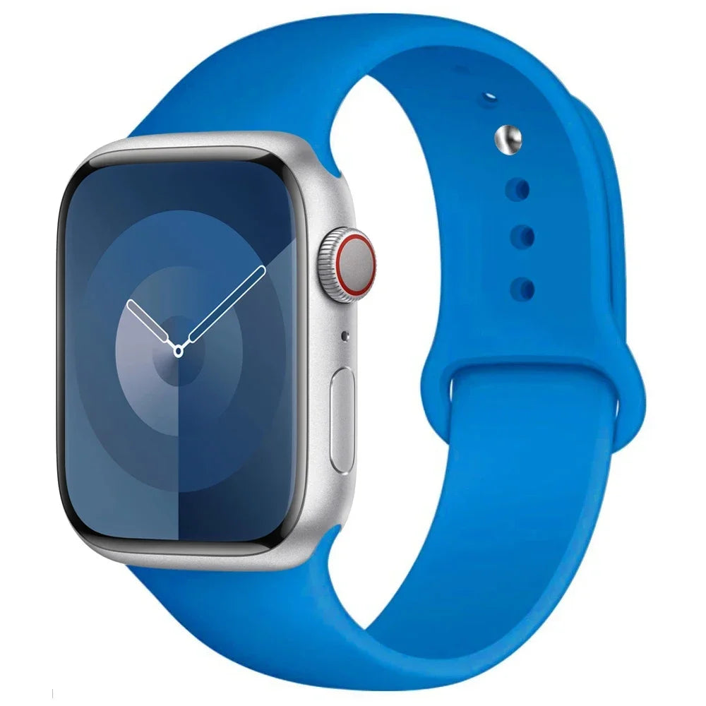 Silicone Band For Apple Watch strap 44mm 45mm 40mm 41mm 42-38mm 45 mm sport bracelet iwatch series 8 7 6 5 4 3 SE 9 Ultra 2 49mm Beauty World Shop