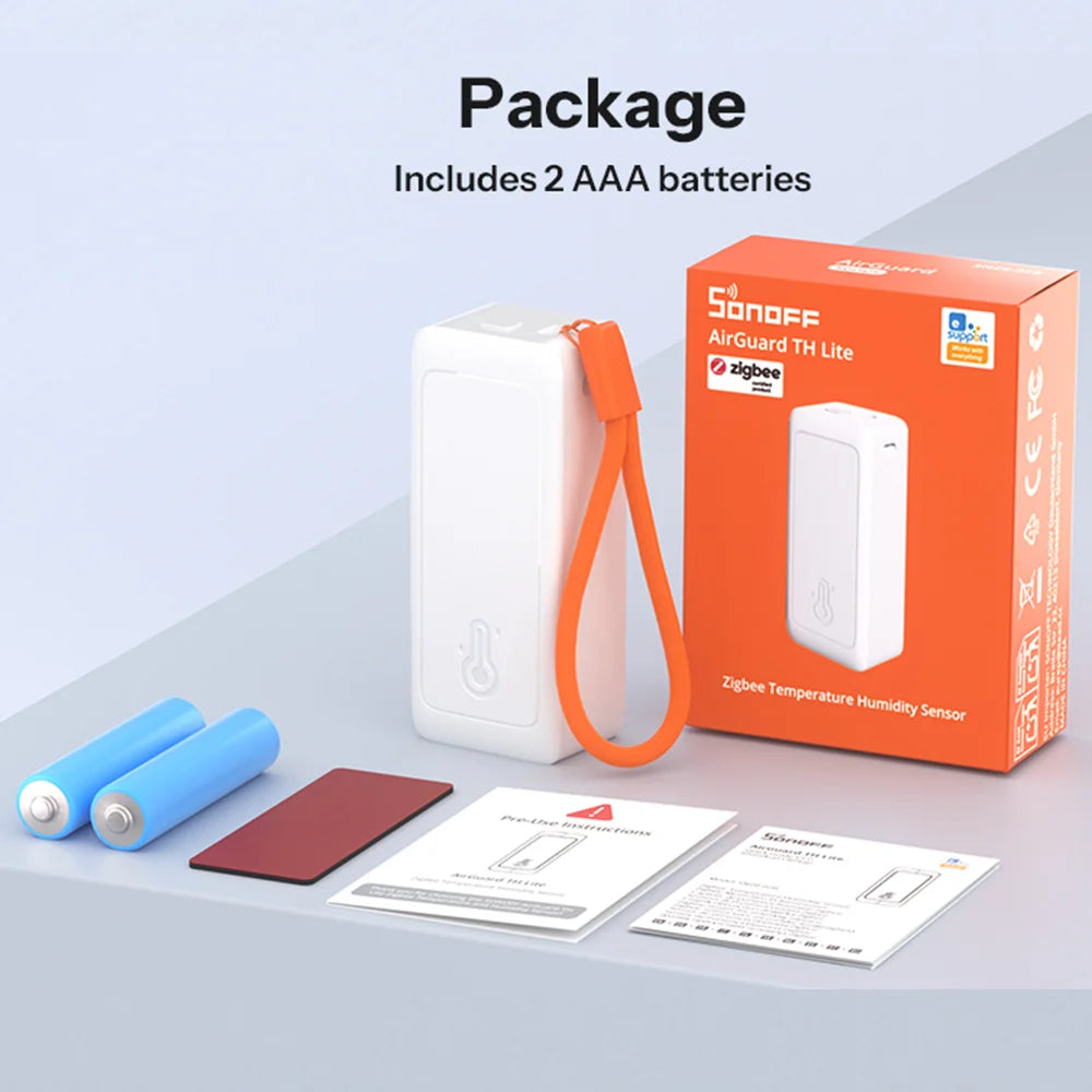 SONOFF Zigbee Temperature and Humidity Sensor Smart Home Airguard TH Lite SNZB-02B Ewelink APP Control Work With Alexa Google Beauty World Shop