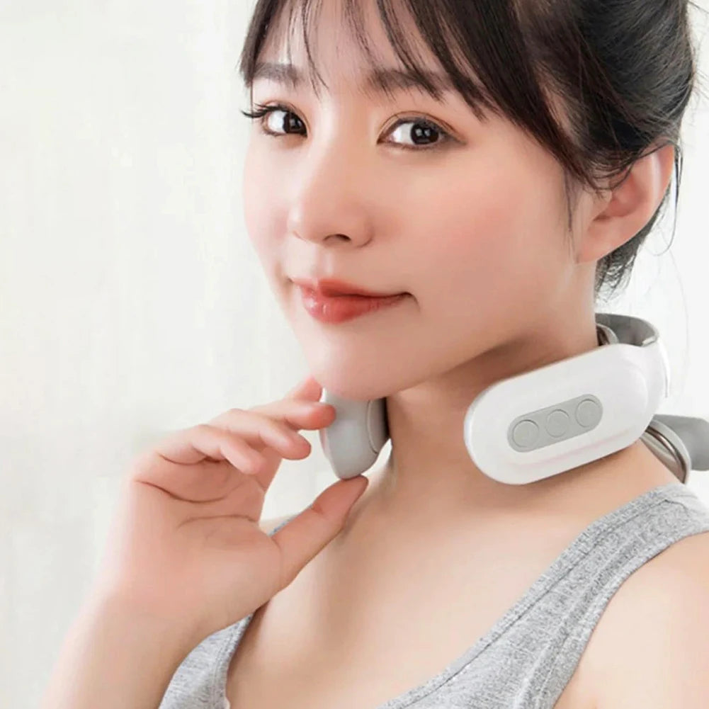 4-head Neck Massager USB Rechargeable Cervical Massager with Heat Electric Neck Massager Relaxation Gifts for Women Men Dad Mom Beauty World Shop