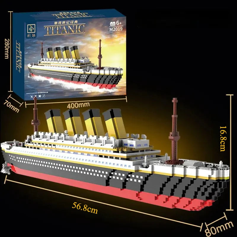 4000+Pcs Titanic Model Cruise Ship Building Blocks MOC Boat Bricks Collection DIY Construction Toys for Children Gift Beauty World Shop