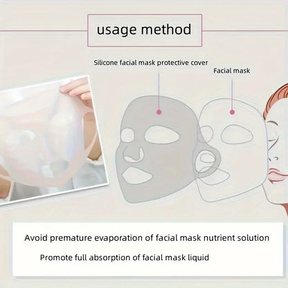 Silicone mask cover, ear-mounted fixed mask to moisturize and absorb essence, reusable facial care tool Beauty World Shop
