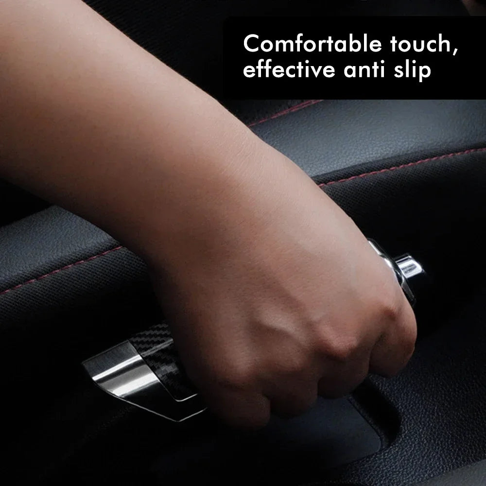 Universal Car Handbrake Grip Protect Cover Styling Wooden Carbon Fiber Decor High Quality ABS Smooth SUV Interior Accessory Beauty World Shop