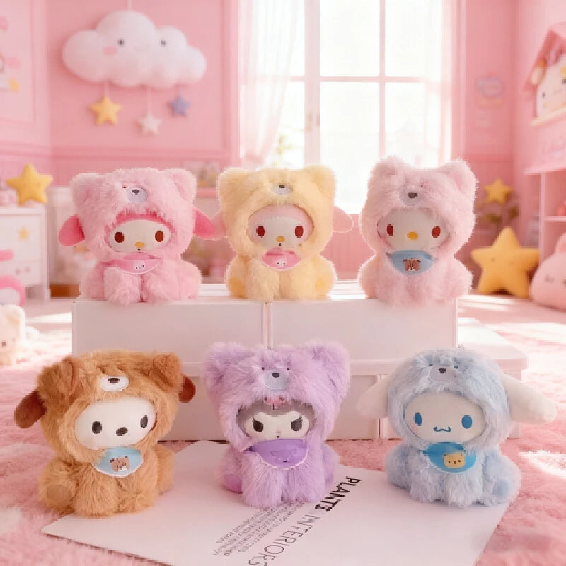 2025 New Sanrio Character Series Plush Pendant Blind Box Cute Kt Cat Kuromi Melody Plush Doll Keychain Accessories Bag Pendant Beauty World Shop