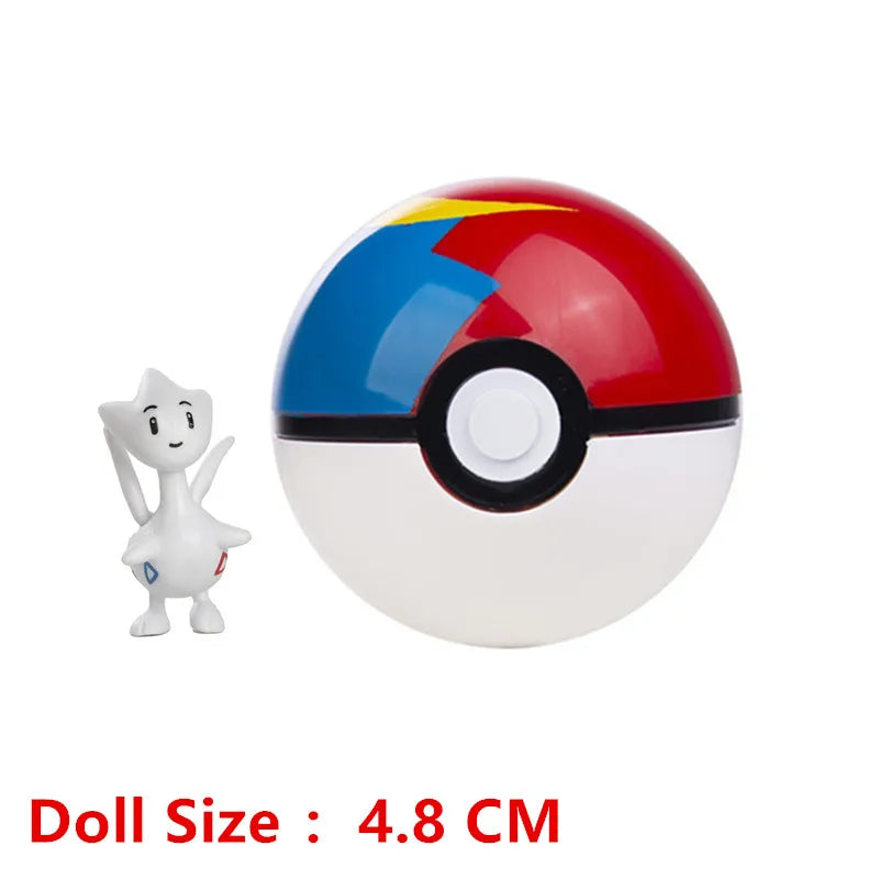 Pokemon Pokeball With Cartoons Movie Anime Figure Pikachu Charmander Eevee Squirtle Vulpix Quality Pet Action Model Toys Gifts Beauty World Shop