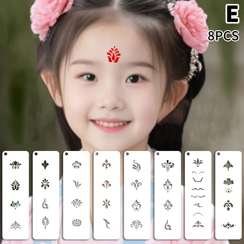 Makeup Template Women Kids DIY Supplies Hollow Flowers Temporary Tattoo Stencil For Drawing Molds Face 15*4.5cm Beauty World Shop