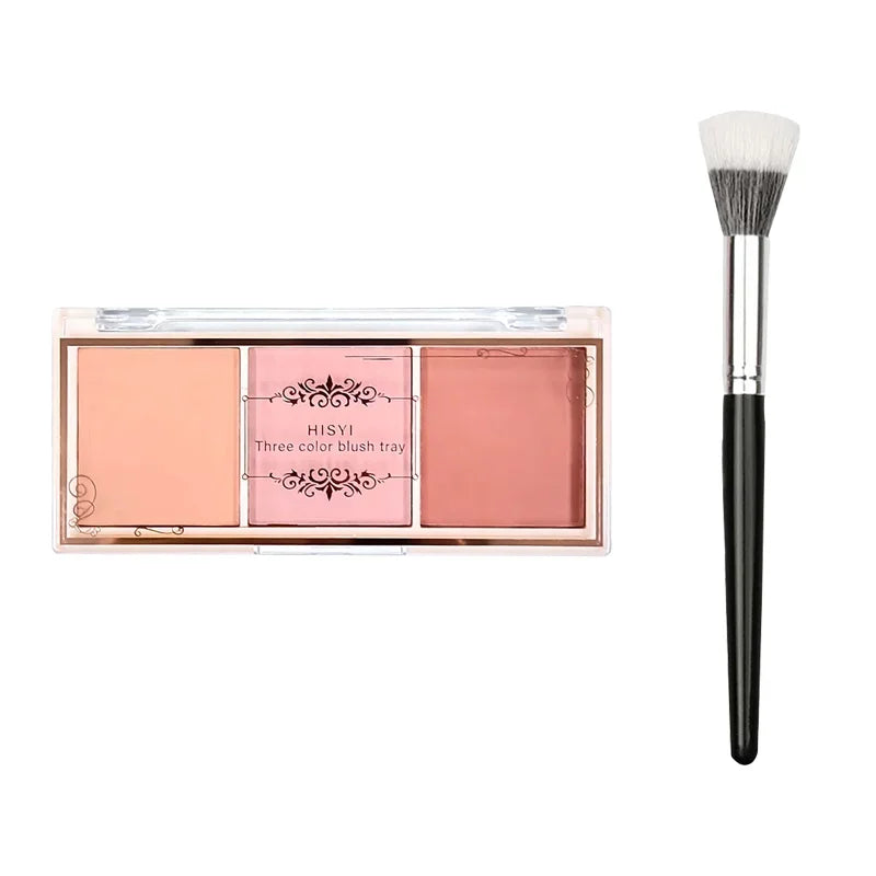 3-Color Cheek Red Plate Nude Makeup Natural Matte Milk Tea Orange Eye Shadow Makeup Lasting High Color Rendering Invisible Beauty World Shop
