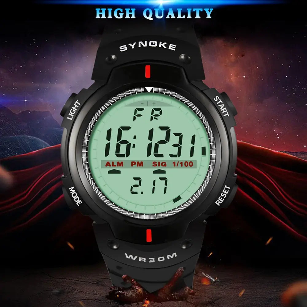 SYNOKE Men Electronic Watch Sports For Men Waterproof Luminous Multi Function Outdoor Mountaineering Large Screen Electronic Wat Beauty World Shop