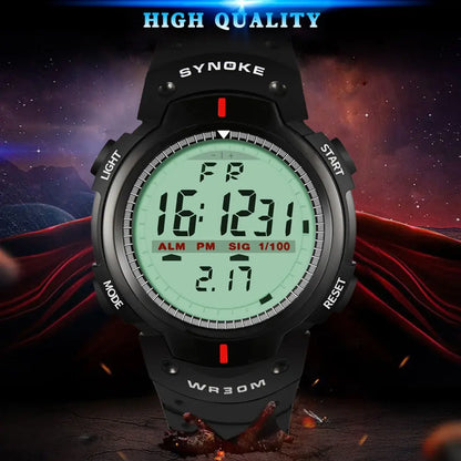 SYNOKE Men Electronic Watch Sports For Men Waterproof Luminous Multi Function Outdoor Mountaineering Large Screen Electronic Wat Beauty World Shop