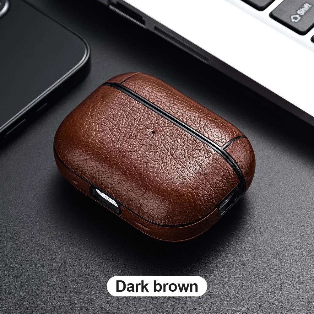 For Airpods Pro 3 4 Case Leather Business Earphone Cases Headset Shell Headphone Cover For AirPod 3 2 1 Pro 2nd Generation USB C