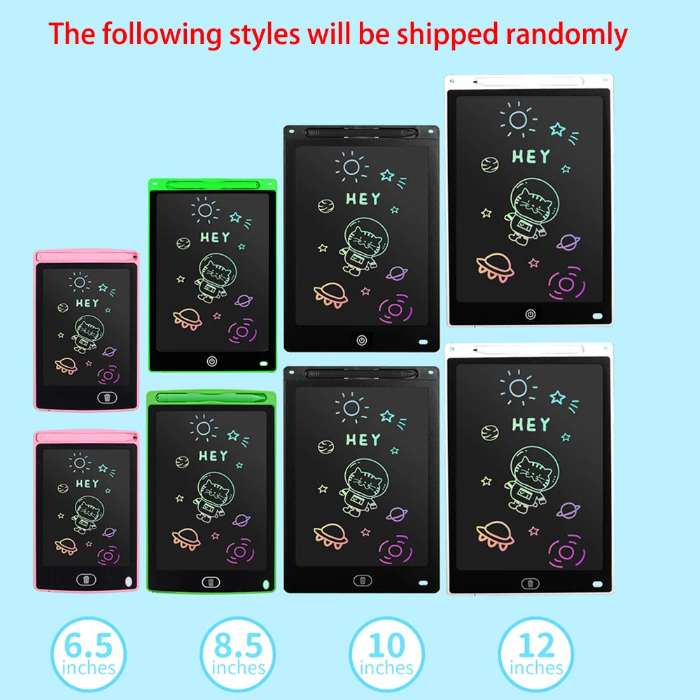 6.5/8.5/10/12 Inch LCD Drawing Tablet for Kids, Rechargeable Erasable Board with Pen, Travel Educational Toy Gift for Boys Girls Beauty Fashion