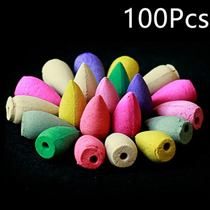 Mixed Natural Incense Rose Jasmine Lavender Osmanthus Sakura Smoke Cone Reflux Tower Incense Backflow Incense Bullet Beauty World Shop