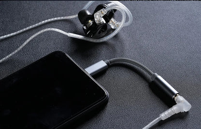 KZ AM01 Cable Type-C to 3.5mm Audio Adapter Line 32bit/384kHz Hi-Fi DAC + IC Amplifier Dual Chip Earphone Audio Cable