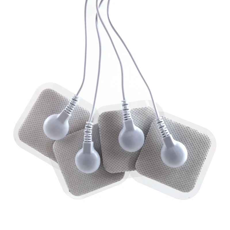 10/20/50pcs Non-woven Electrode Pads 4x4cm Snap On Replacement For Tens Acupuncture Digital Machine Slimming Massager Therapy Beauty World Shop
