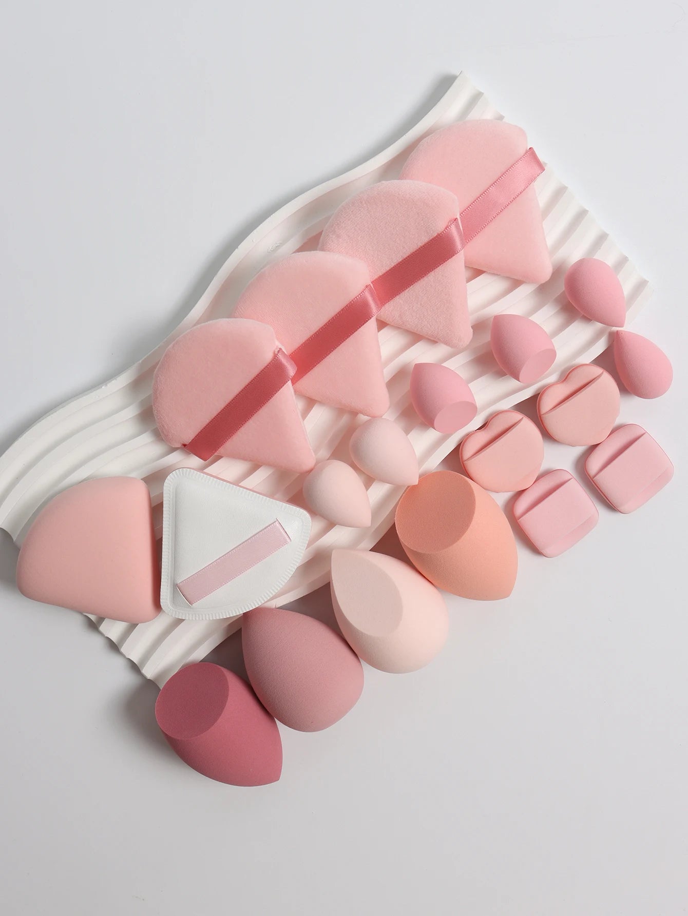 20 Pcs Pink Makeup Sponge and Makeup Puff Set Suitable for Face Cream and Powder Concealer Powder Makeup Machine Beauty World Shop