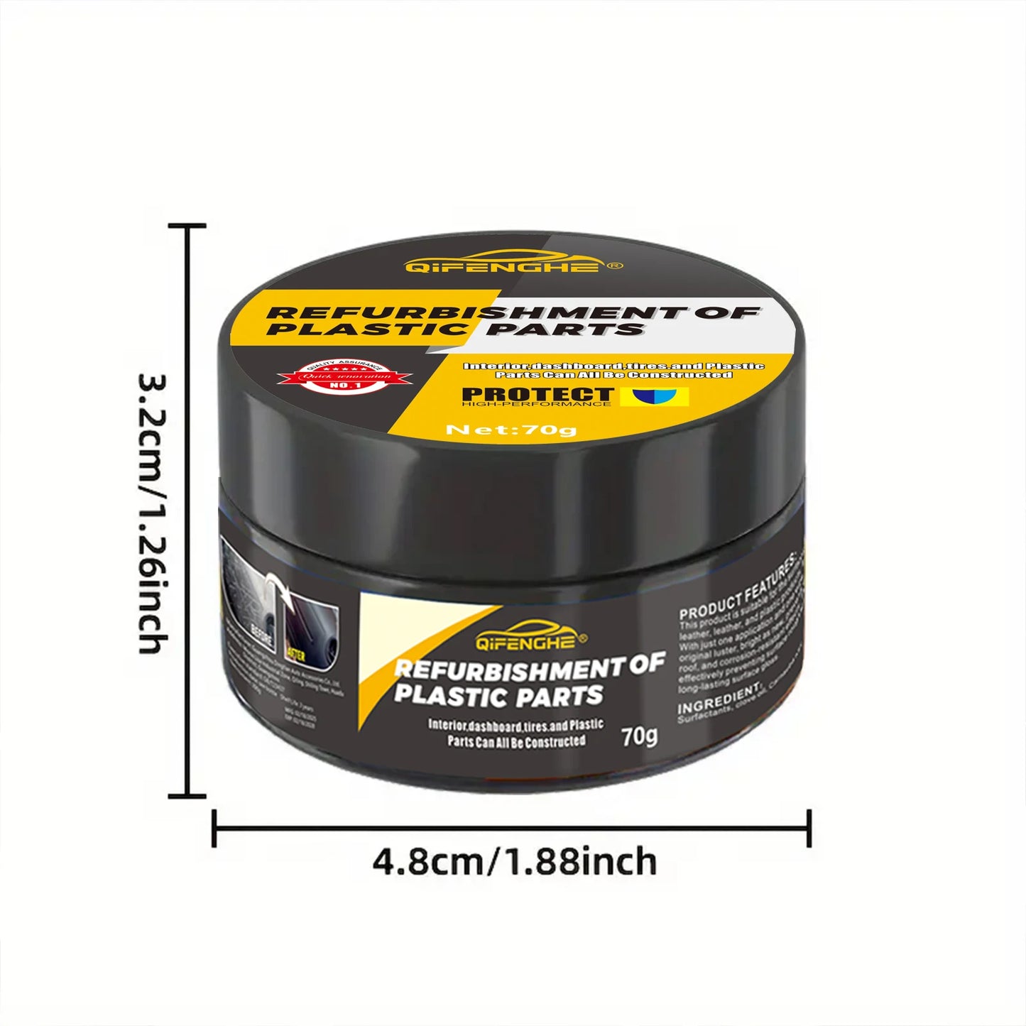 automotive plastic repair agent-interior and exterior plastic polishing wax, scratch repair anti-aging cream, suitable for tires Beauty World Shop