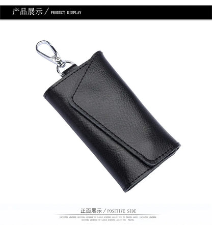 New Genuine Leather Keychain Men Key holder key organizer Pouch Car Key pouch Wallet Housekeeper Key Case Mini Card Bag Beauty World Shop