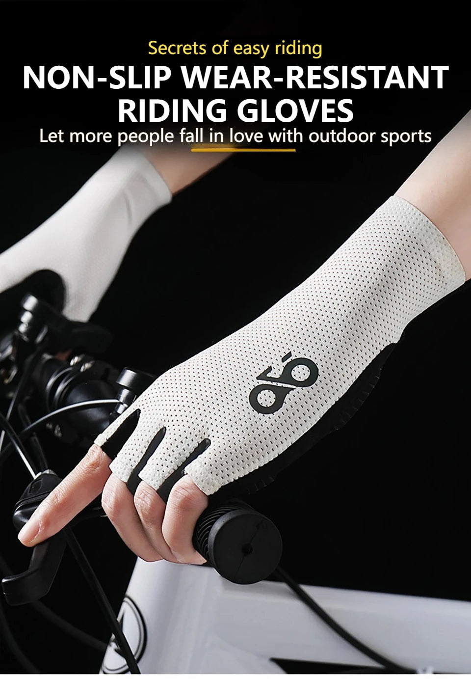 GETINFIT Riding Gloves Mesh Breathable Anti-slip Shock-absorbing Half-finger Gloves Outdoor Sports Fitness Mountaineering Riding Beauty World Shop