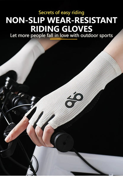 GETINFIT Riding Gloves Mesh Breathable Anti-slip Shock-absorbing Half-finger Gloves Outdoor Sports Fitness Mountaineering Riding Beauty World Shop