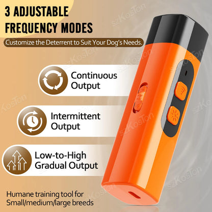 Portable Ultrasonic Dog Repeller with Strobe Light Rechargeable Bark Control Device for Training Anti-Barking & Chasing Dogs