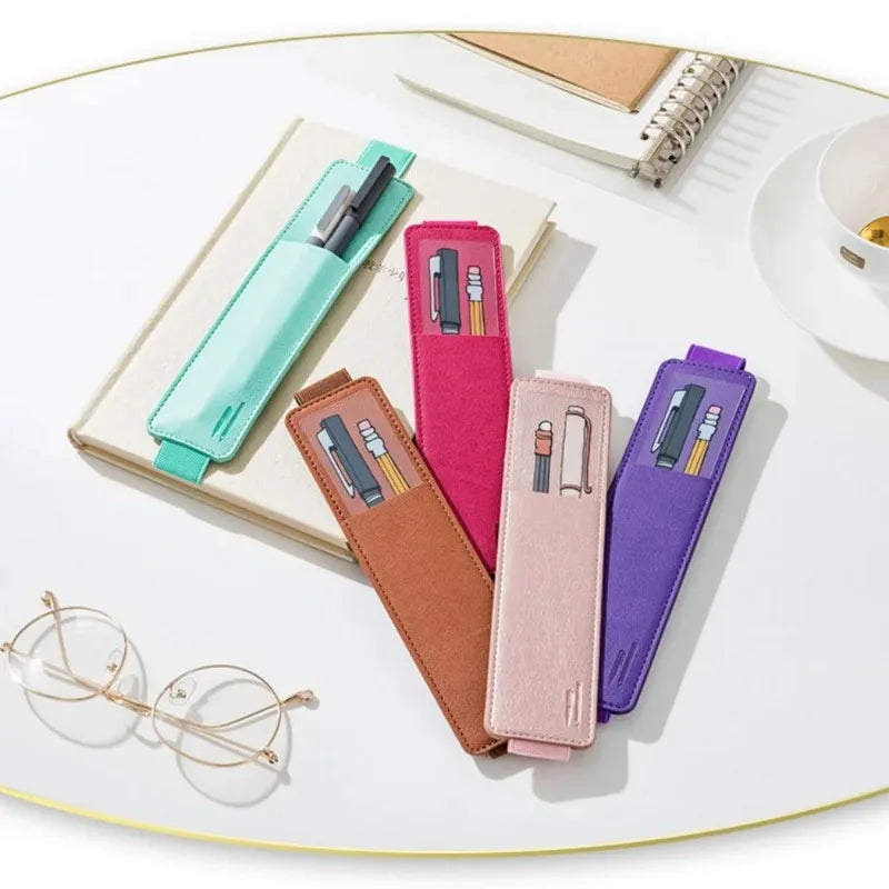 Leather Adjustable Elastic Band Pen Holder, Pen Pouch For Planner, Pen Holder For Notebook, Notebook Pen Holder Beauty World Shop