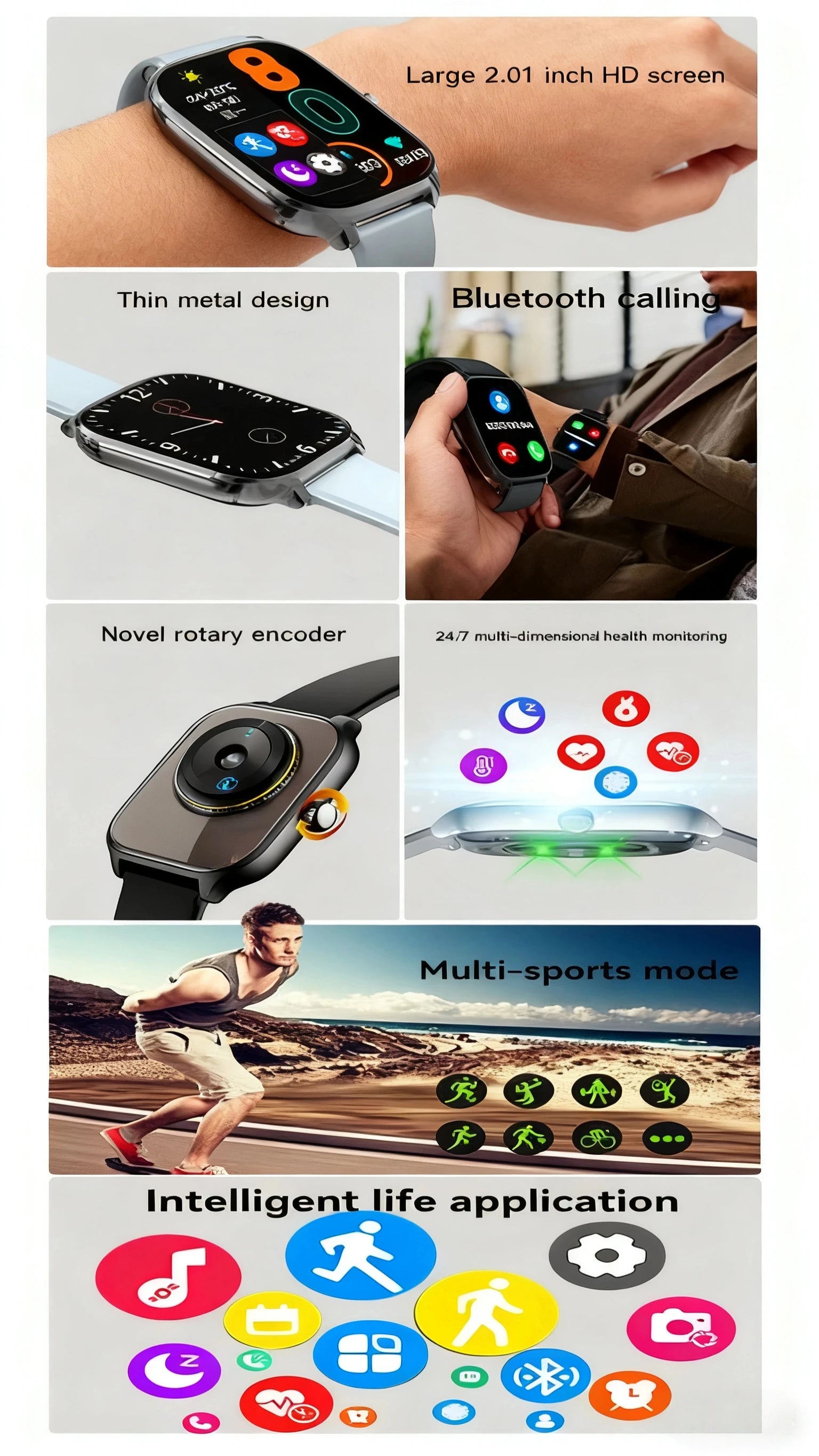 HOMEFISH H9 Intelligent Watch Bluetooth Call Remote Photography Sleep Monitoring Multiple Sports Modes Heart Rate Blood Beauty World Shop