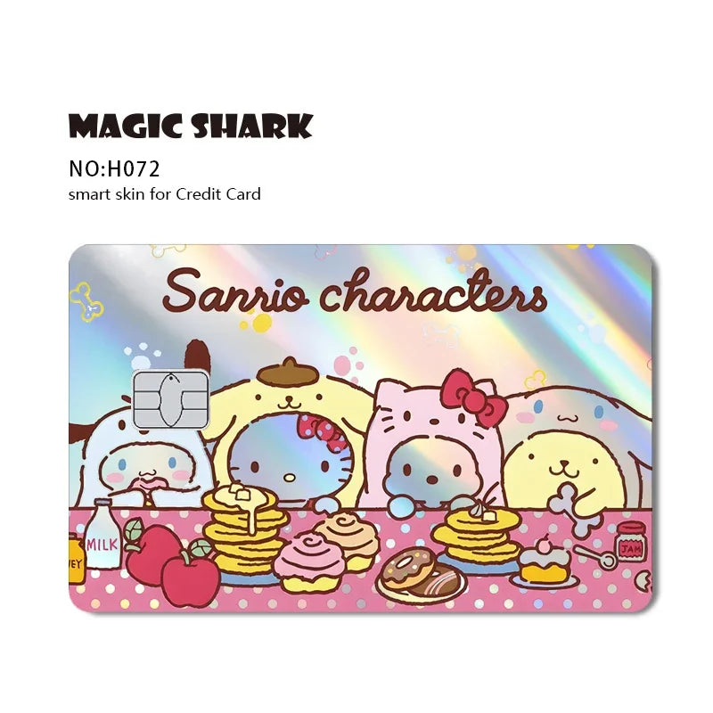 Hot Sale Hello Kitty Kuromi Holographic Laser Shinny Film Skin Cover Sticker for Debit Credit Card Bank Card Beauty World Shop