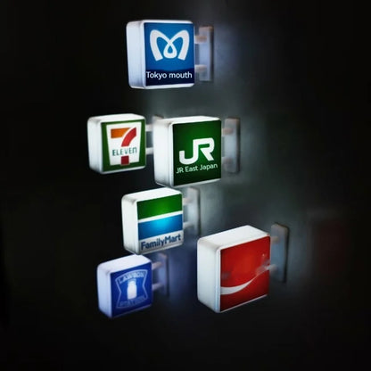 3d Magnetic Fridge Stickers Convenience Store Magnets Light Signs Ornaments Sam'S Supermarket Luminous Light Box Decorative Beauty World Shop