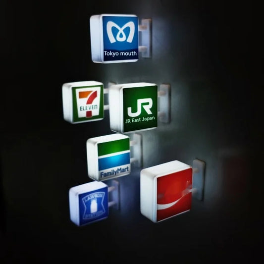 3d Magnetic Fridge Stickers Convenience Store Magnets Light Signs Ornaments Sam'S Supermarket Luminous Light Box Decorative Beauty World Shop