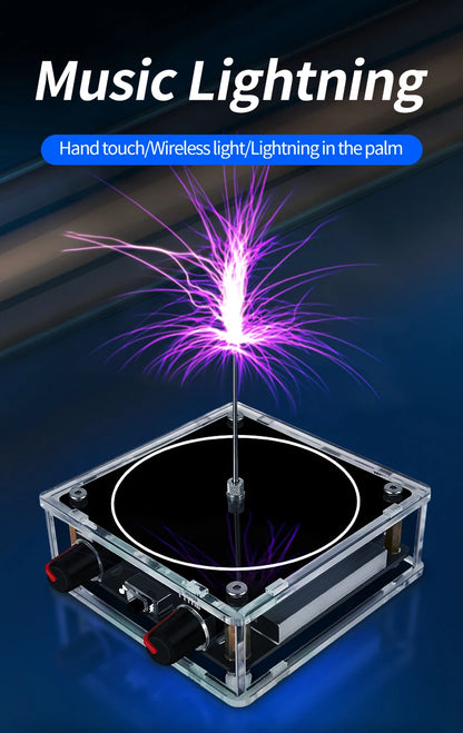 Music Tesla Coil Bluetooth/AUX Dual Mode Music Box Artificial Lightning Touchable Audio Input Bluetooth Science Experiments ﻿ Beauty World Shop